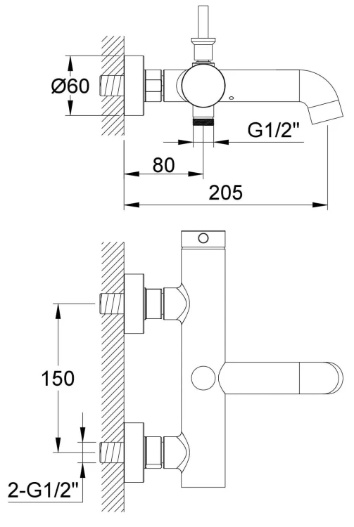 Bateria wannowa natynkowa Axel KOHLMAN QW110A