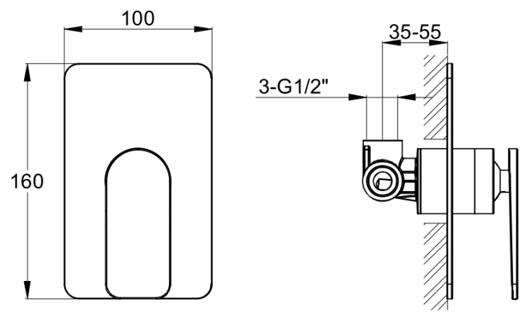 Bateria prysznicowa podtynkowa Wexpo KOHLMAN QW220W