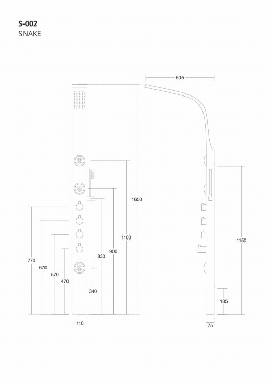 Corsan snake s002 srebrny z termostatem