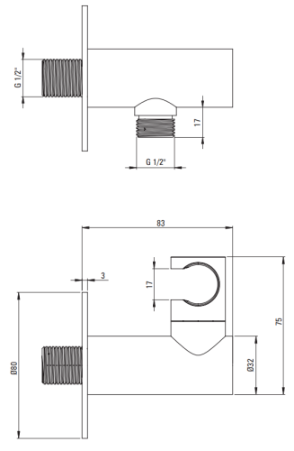 Uchwyt słuchawkowy z przyłączem wody brąz szczotkowany Silia Deante