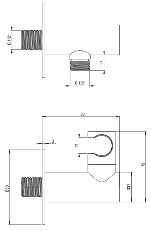 Uchwyt słuchawkowy z przyłączem wody brąz szczotkowany Silia Deante