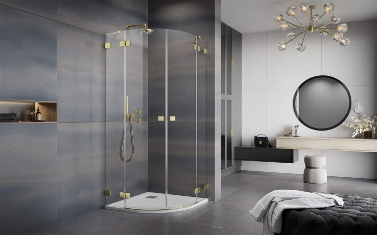 Kabina prysznicowa Essenza Pro Brushed Gold PDD Radaway złota