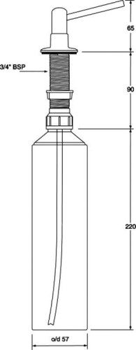 Dozownik do mydła McAlpine HC20-SC satyna mocowany w blacie