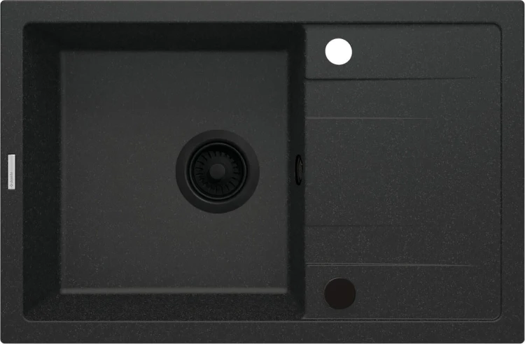 Zlewozmywak granitowy 1-komorowy ociekacz grafit metalik Corio Deante