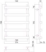 Grzejnik łazienkowy Sunerzha Atlant 80x50cm stal polerowana