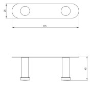 Haczyk podwójny na listwie nero czarny Jasmin Deante