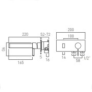 Bateria VADO EDIT umywalkowa podtynkowa złota szczotkowana