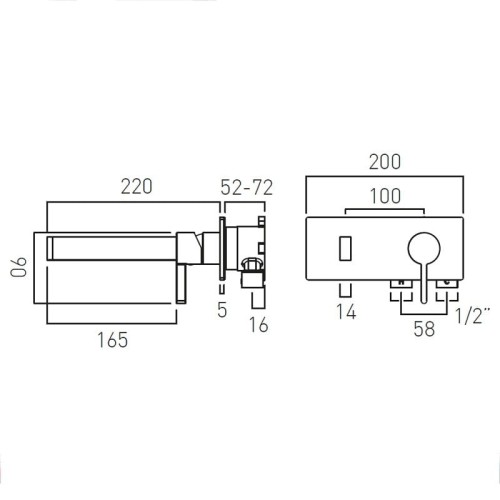 Bateria VADO EDIT umywalkowa podtynkowa złota szczotkowana