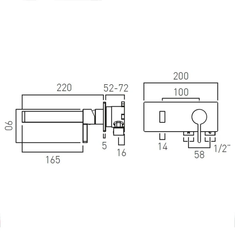 Bateria VADO EDIT umywalkowa podtynkowa złota szczotkowana