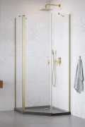 Kabina pięciokątna Radaway Nes Brushed Gold PTJ lewa