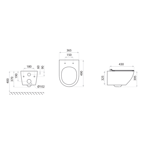 Miska wisząca wc Sofi Slim Checked Gold Lavita