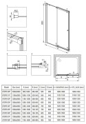 Drzwi prysznicowe przesuwne 140x200 Kerria Plus Deante nero