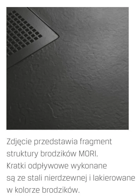 Brodzik prostokątny New Trendy Mori 140x80x3 czarny