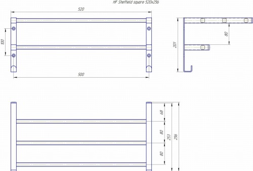 Półka ścienna HF Sheffield 52x25,6 square biały mat Hygge Family
