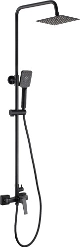 Deszczownica z baterią prysznicową nero czarna Blur Deante