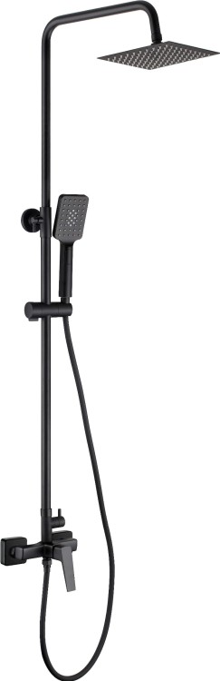 Deszczownica z baterią prysznicową nero czarna Blur Deante