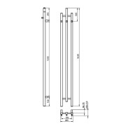 Grzejnik łazienkowy Calentador QR Black 1620 Lavita
