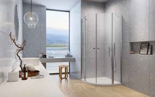 Kabina półokrągła Radaway Eos PDD II 90x90x195 szkło przejrzyste