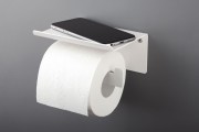 Deante Mokko Uchwyt na papier toaletowy z półką Bianco