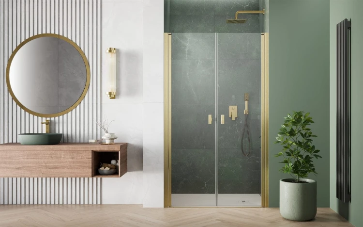 Drzwi prysznicowe Radaway Nes Brushed Gold DWD I