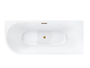 Wanna narożna corsan intero prawa 160 cm z wykończeniem złotym