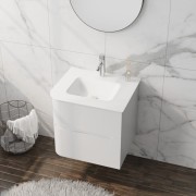 Szafka wisząca z umywalką szklaną Atlanta White 600 Lavita