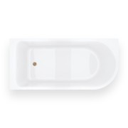 Wanna narożna invelia v220xllbgl 170x80 cm montaż lewostronny korek klik klak złoto szczotkowane