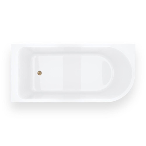 Wanna narożna invelia v220xllbgl 170x80 cm montaż lewostronny korek klik klak złoto szczotkowane