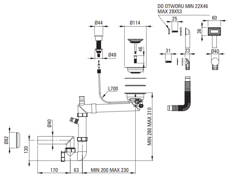 Zlewozmywak granitowy magnetyczny antracyt metalik Magnetic Deante
