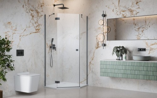 Kabina pięciokątna Radaway Essenza Brushed GunMetal PTJ lewa