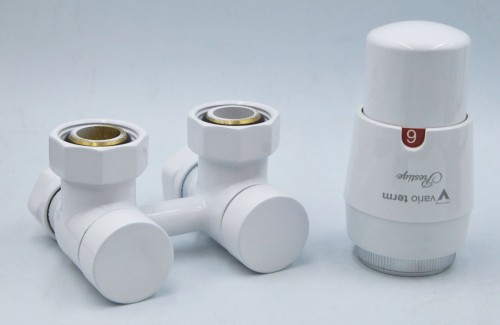 Zestaw zaworów Premium Exclusive Radeco kątowy biały