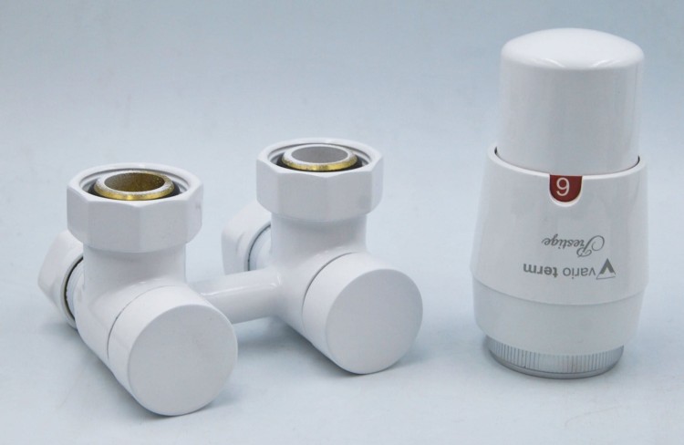 Zestaw zaworów Premium Exclusive Radeco kątowy biały