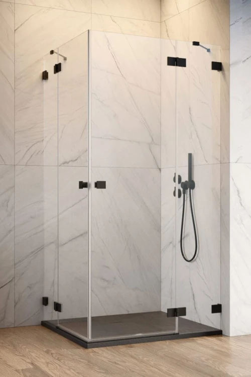 Kabina Radaway Essenza Pro Black KDD 80x80x200 szkło przejrzyste