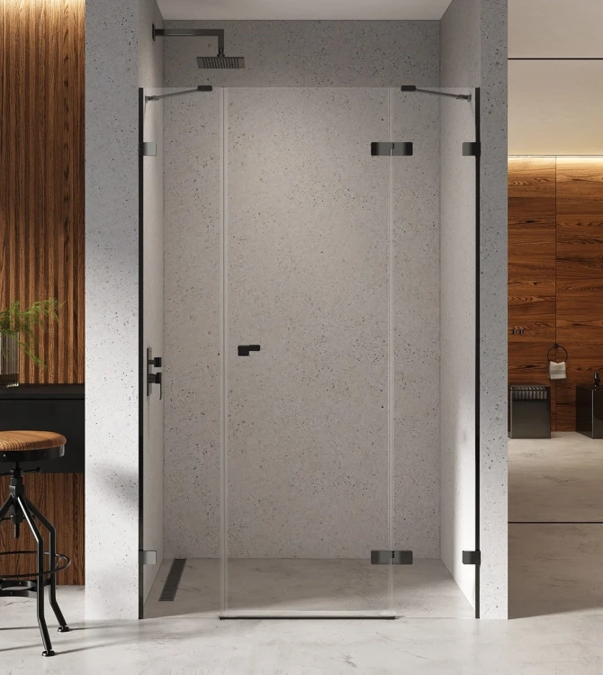 Drzwi prysznicowe New Trendy Eventa Black Chrome prawe czyste