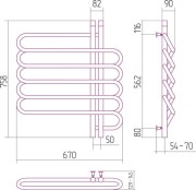 Grzejnik łazienkowy Sunerzha Furore Verso EU50 76x67cm złoty