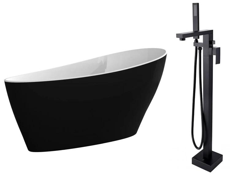 Wanna wolnostojąca Besco Keya B&amp;W 165x70 + bateria Varium