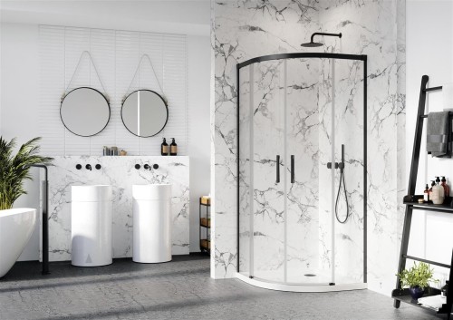 Kabina półokrągła Radaway Idea Black PDD 80x100x200,5 szkło przejrzyste