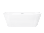 Wanna przyścienna wolnostojąca corsan mono 150 x 74 cm korek klik-klak biały