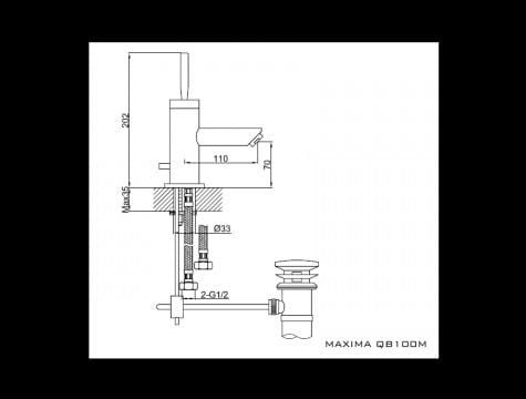 Bateria umywalkowa KOHLMAN Maxima QB100M