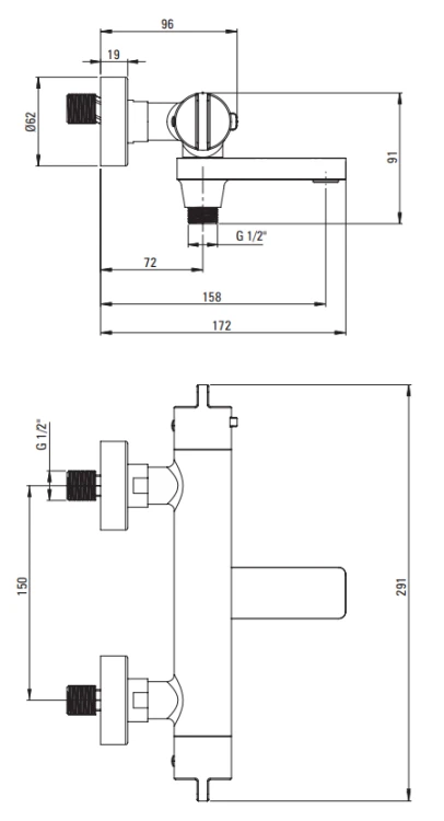 Bateria wannowa termostatyczna biała bianco Therm Deante