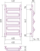 Grzejnik łazienkowy Sunerzha Elegy 80x40cm stal polerowana