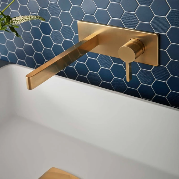 Bateria VADO EDIT umywalkowa podtynkowa złota szczotkowana