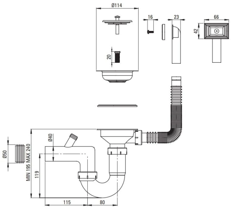 Zlewozmywak stalowy 1-komorowy z ociekaczem Soul Deante satyna