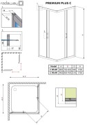 Kabina kwadratowa Radaway Premium Plus C 90x90x170 szkło przejrzyste
