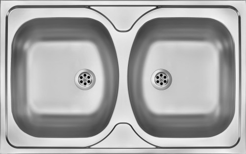 Zlewozmywak 2-komorowy bez ociekacza - dekor Tango Deante