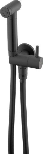 Zestaw bidetta nero z przyłączem kątowym i uchwytem na słuchawkę Deante ANW_N51B