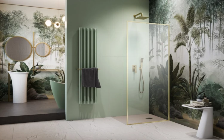 Kabina prysznicowa walk-in Radaway Modo F SL Brushed Gold II prawa