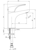 Bateria umywalkowa stojąca czarna nero Hiacynt Deante