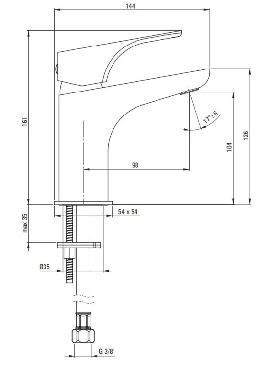 Bateria umywalkowa stojąca czarna nero Hiacynt Deante