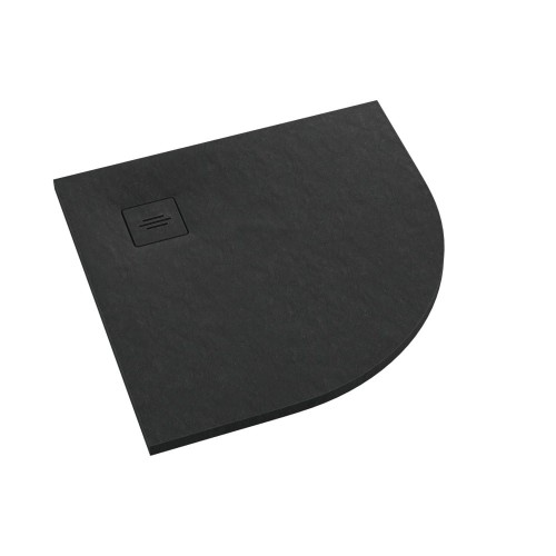Brodzik półokrągły PROTOS Black Stone 90x90 Schedpol Schedline, czarny